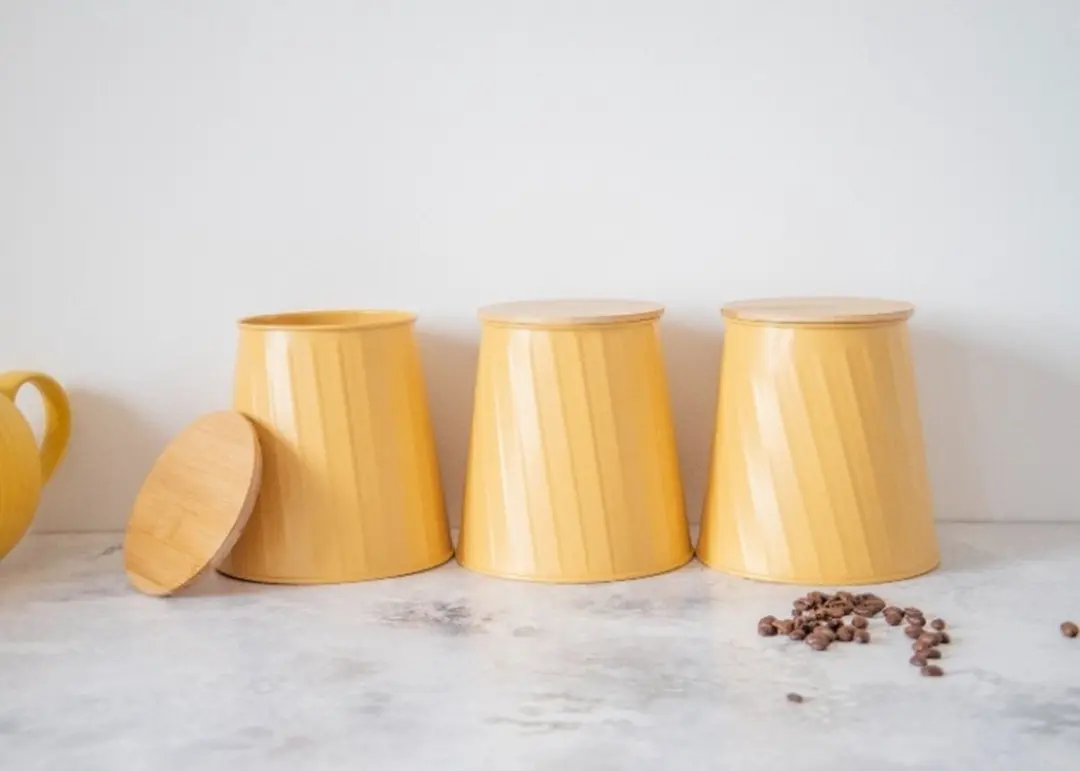 KitchenCraft Voorraadbussen Set 3x 1.3L - Geel