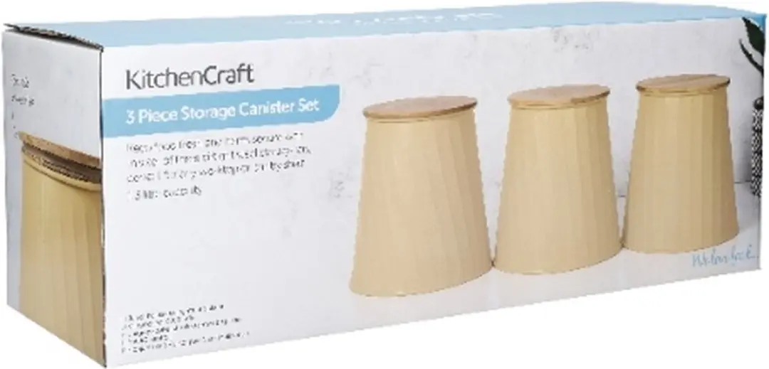 KitchenCraft Voorraadbussen Set 3x 1.3L - Geel