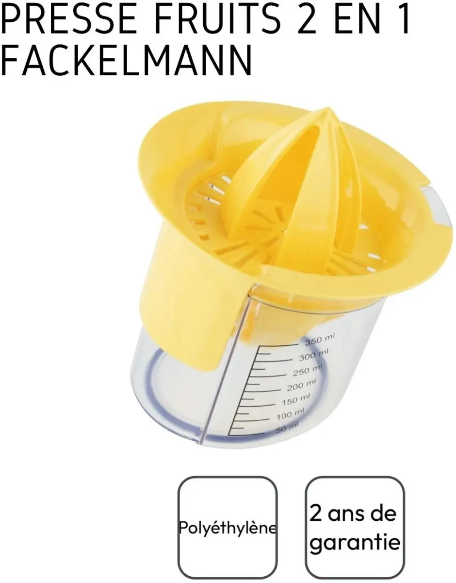 Fackelmann Colors Edition Citruspers - Geel/Transparant 12,5cm