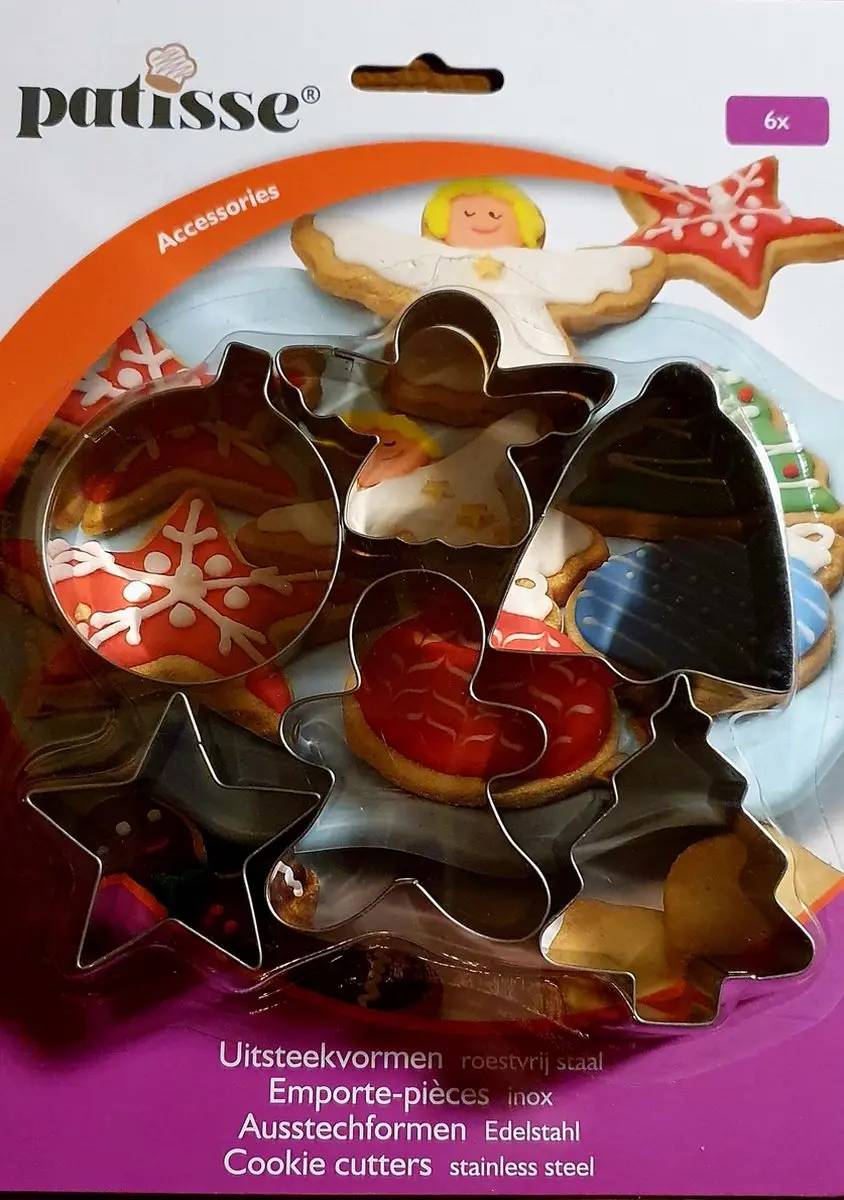 Patisse RVS Kerst Uitsteekvormen Set - 6-delig