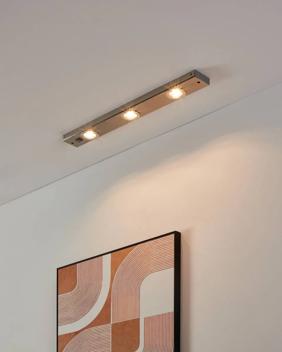 Eglo Kob LED Onderbouwarmatuur 60cm - 3 Lichtpunten - Nikkel-Mat - afbeelding 6 van 6