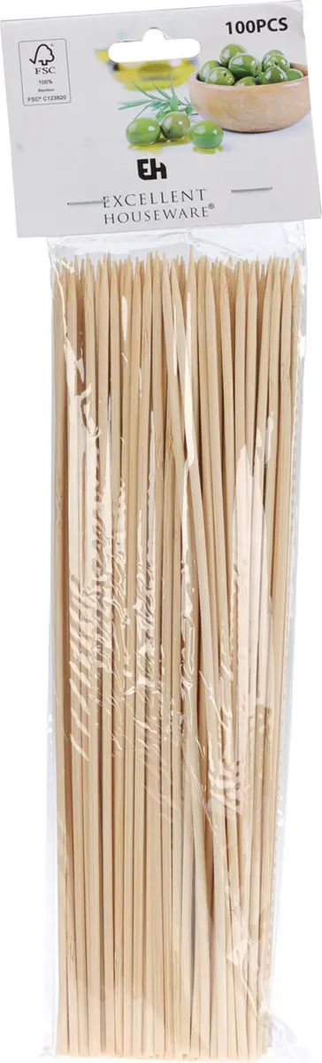 Excellent Houseware Sateprikkers Bamboe 25cm - 300 Stuks