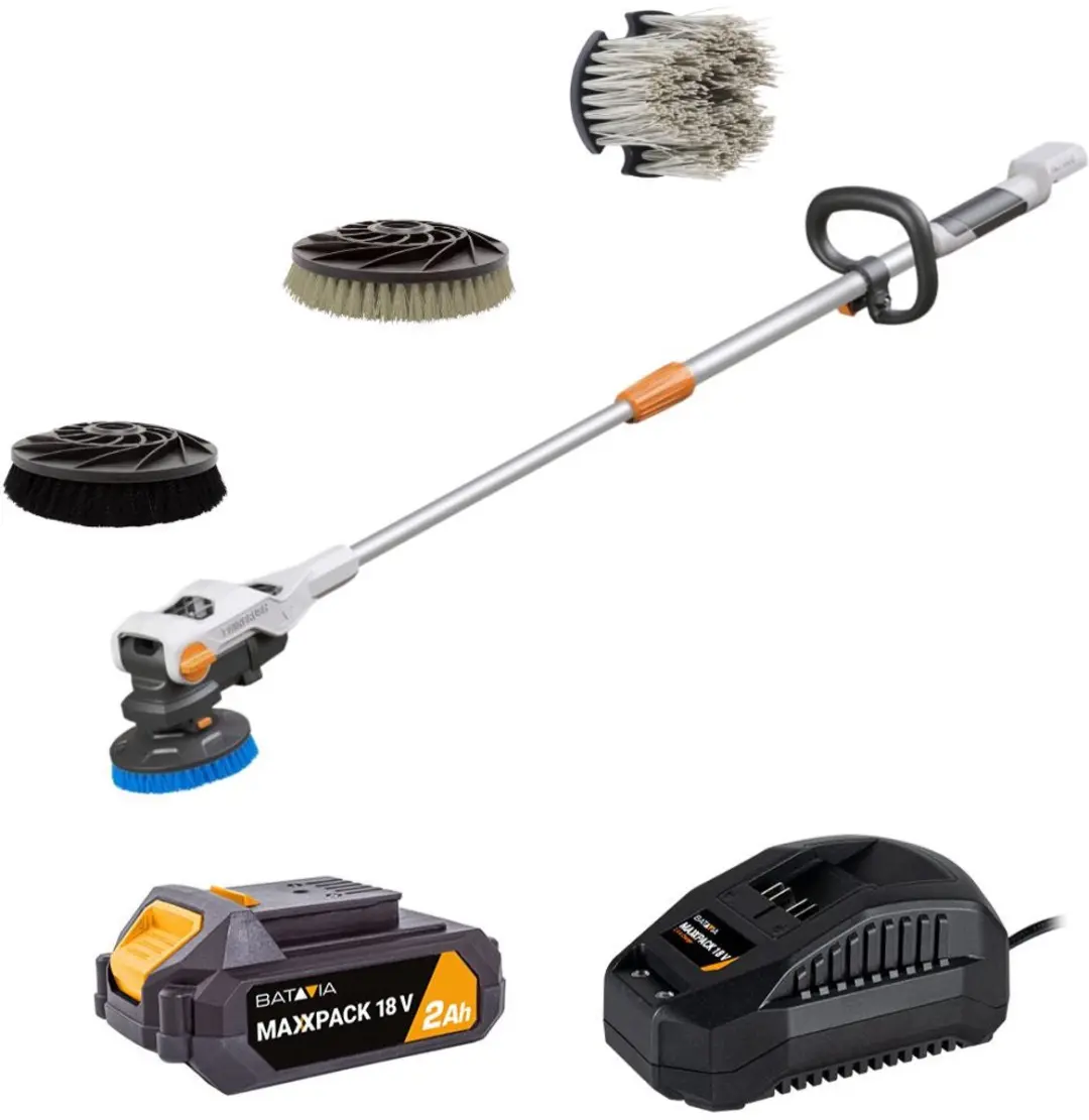 Batavia 18V Twin Brush Compact Telescopische Reinigingsborstel - 2.0Ah Accu