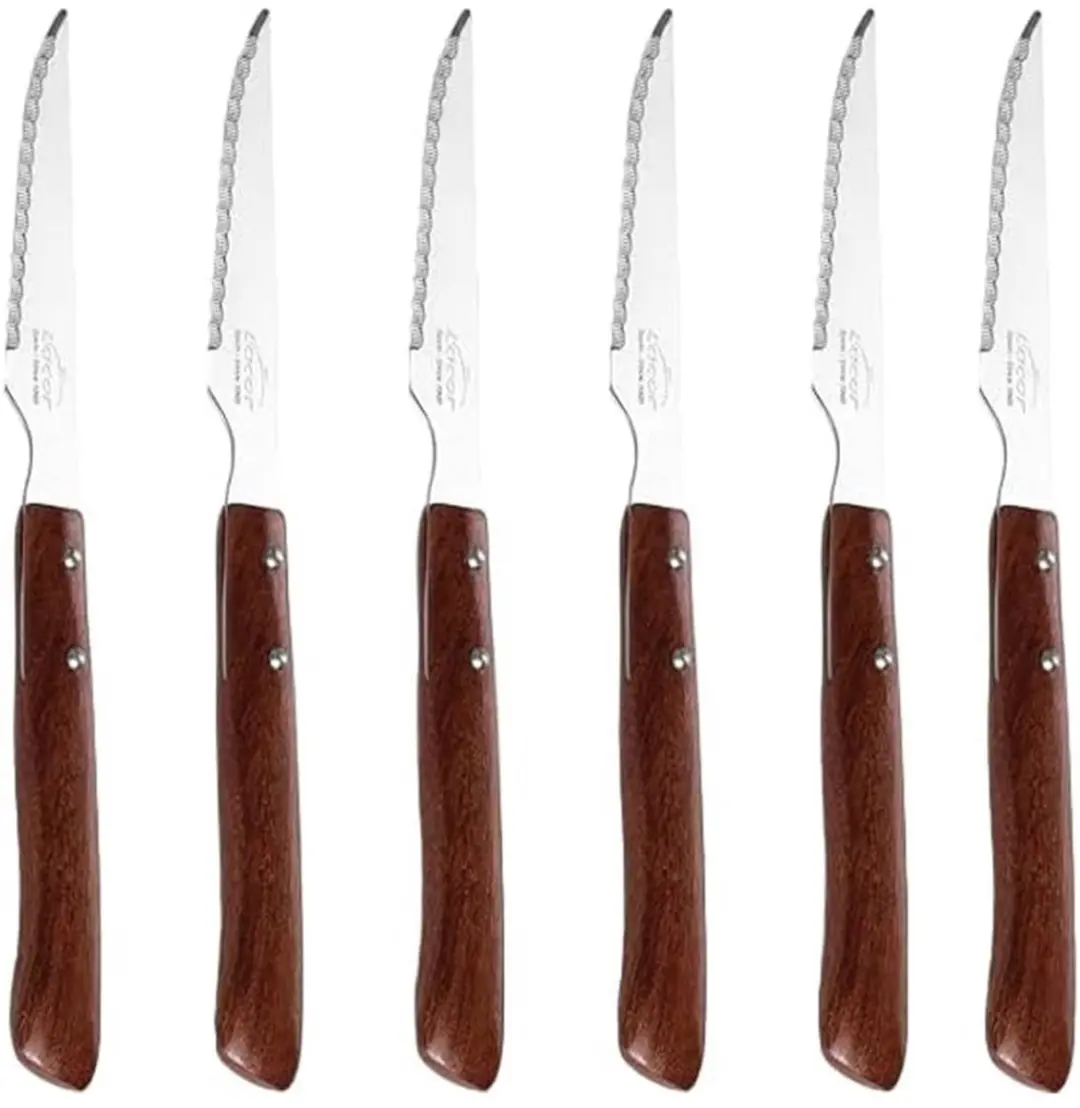 Lacor Steakmessen Houten Handvat