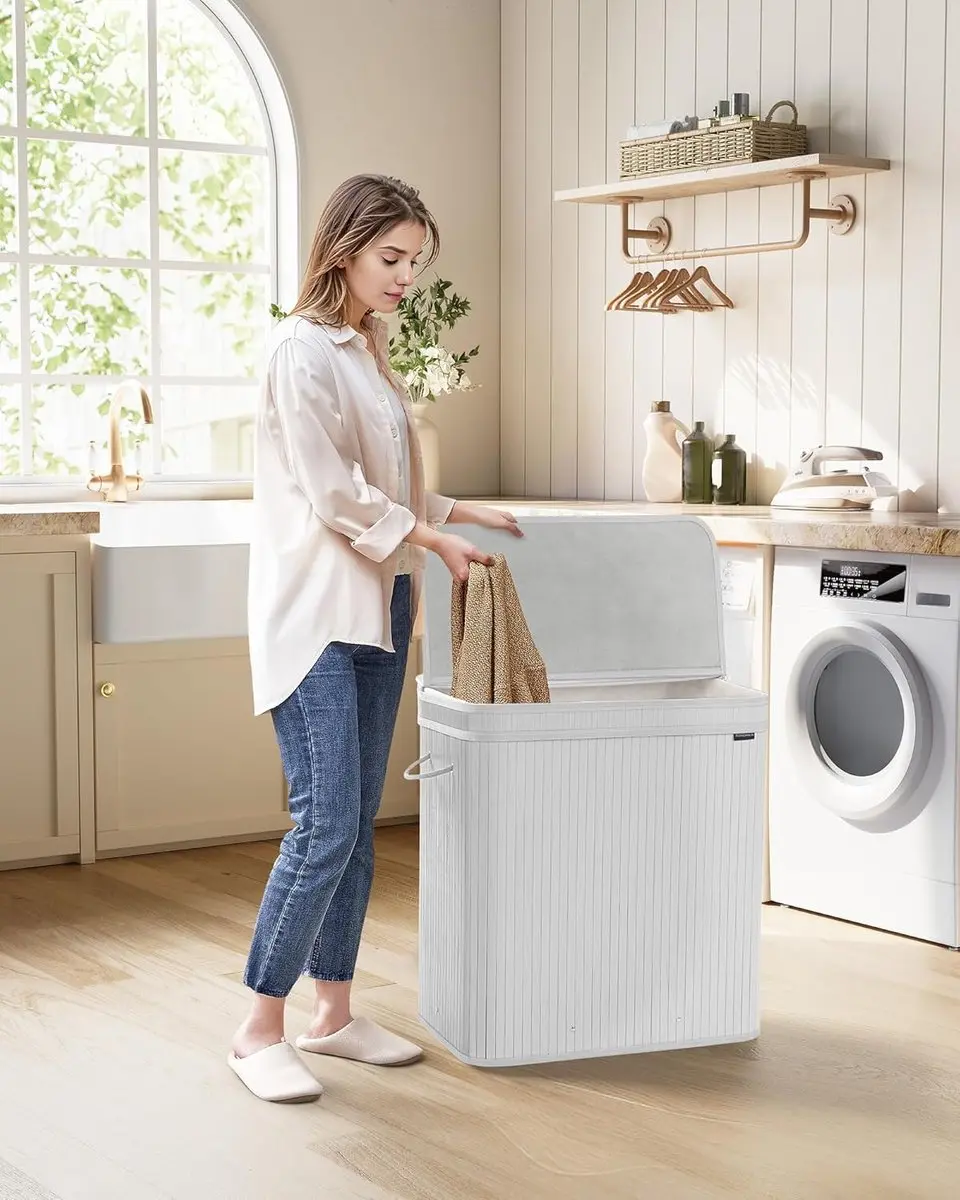 Songmics Wasmand met deksel LCB062W01