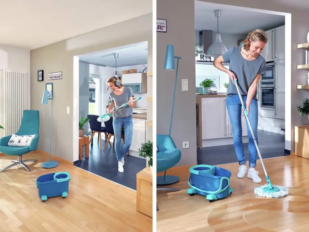 Leifheit Classic Mop Wisserset LO9B01B6FBI2656T - Grijs/Turquoise/Wit