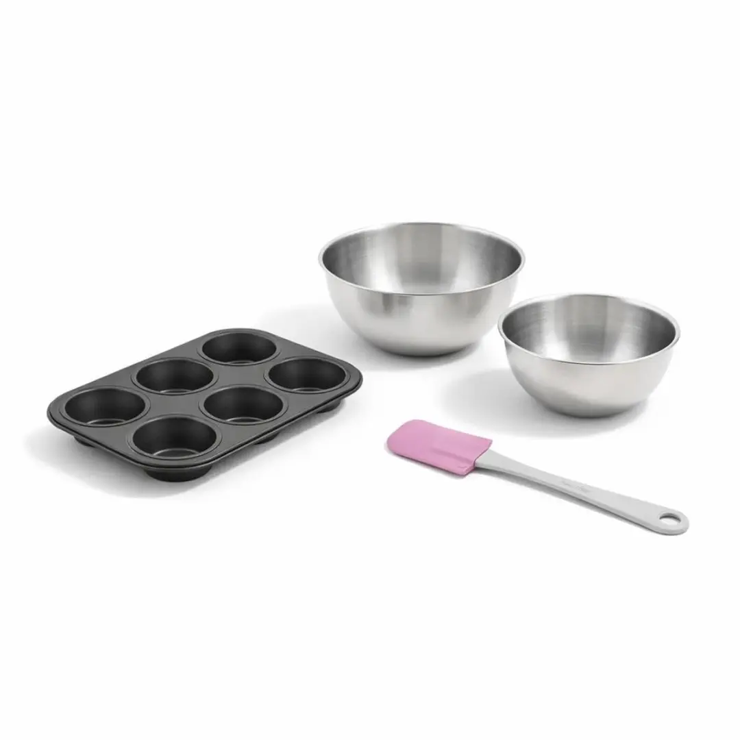Zenker Muffinvorm 6 Holtes + Spatel + 2 Mengkommen - Zwart