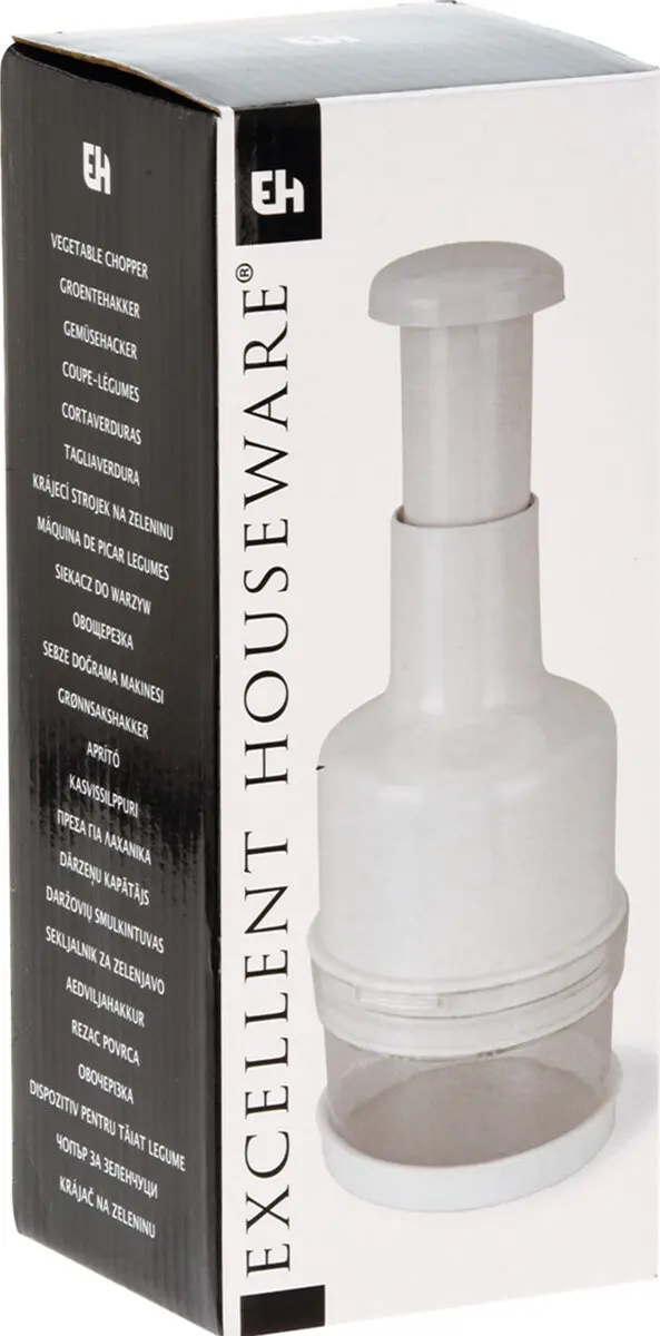 Excellent Houseware Groentenhakker - Kunststof - 9x9x23cm - Wit
