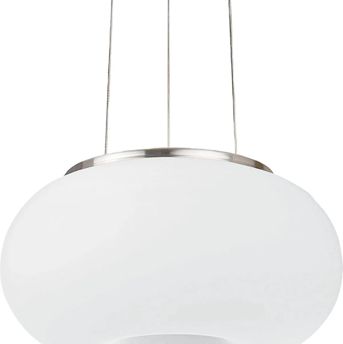 Eglo Optica Hanglamp 2 Licht - Ø28cm - Nikkelmat - Wit/Grijs