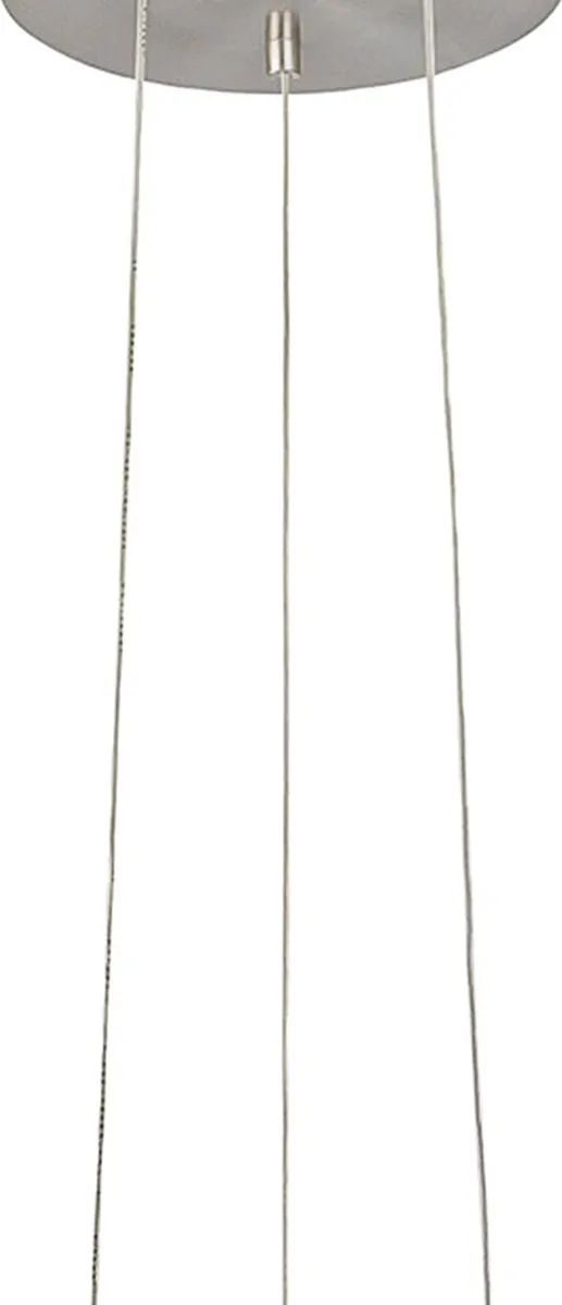 Eglo Optica Hanglamp 2 Licht - Ø28cm - Nikkelmat - Wit/Grijs