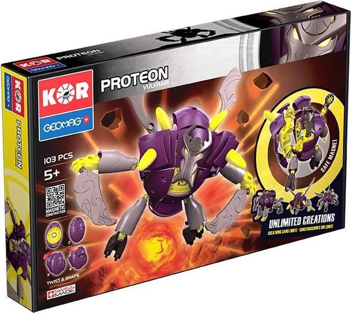 Geomag Kor Proteon Vulkram - 103-delig - Paars