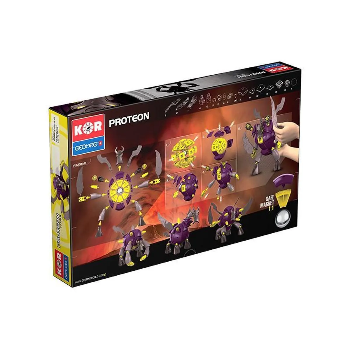 Geomag Kor Proteon Vulkram - 103-delig - Paars