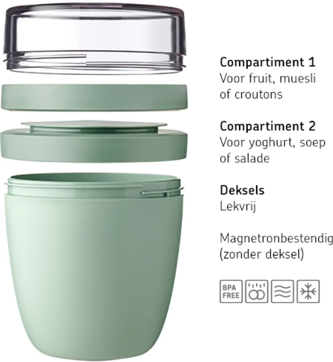 Mepal Lunchpot Mini Ellipse 300ml - Yoghurt/Muesli - Nordic Black