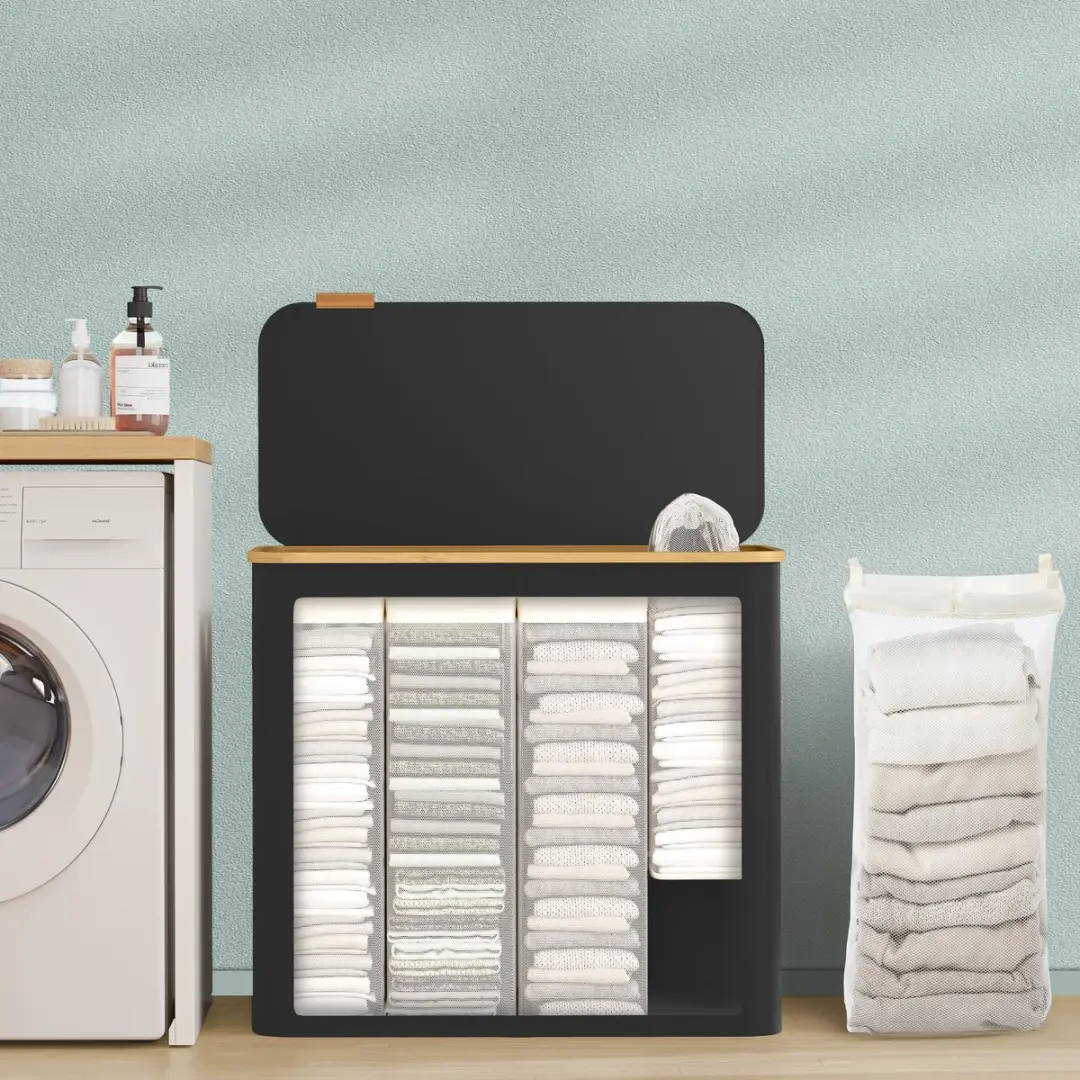 Songmics Wasmand LCB514BH01 - 200L 4 Vakken - Opvouwbaar