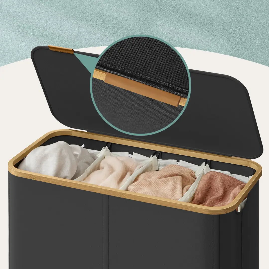 Songmics Wasmand LCB514BH01 - 200L 4 Vakken - Opvouwbaar - afbeelding 6 van 6