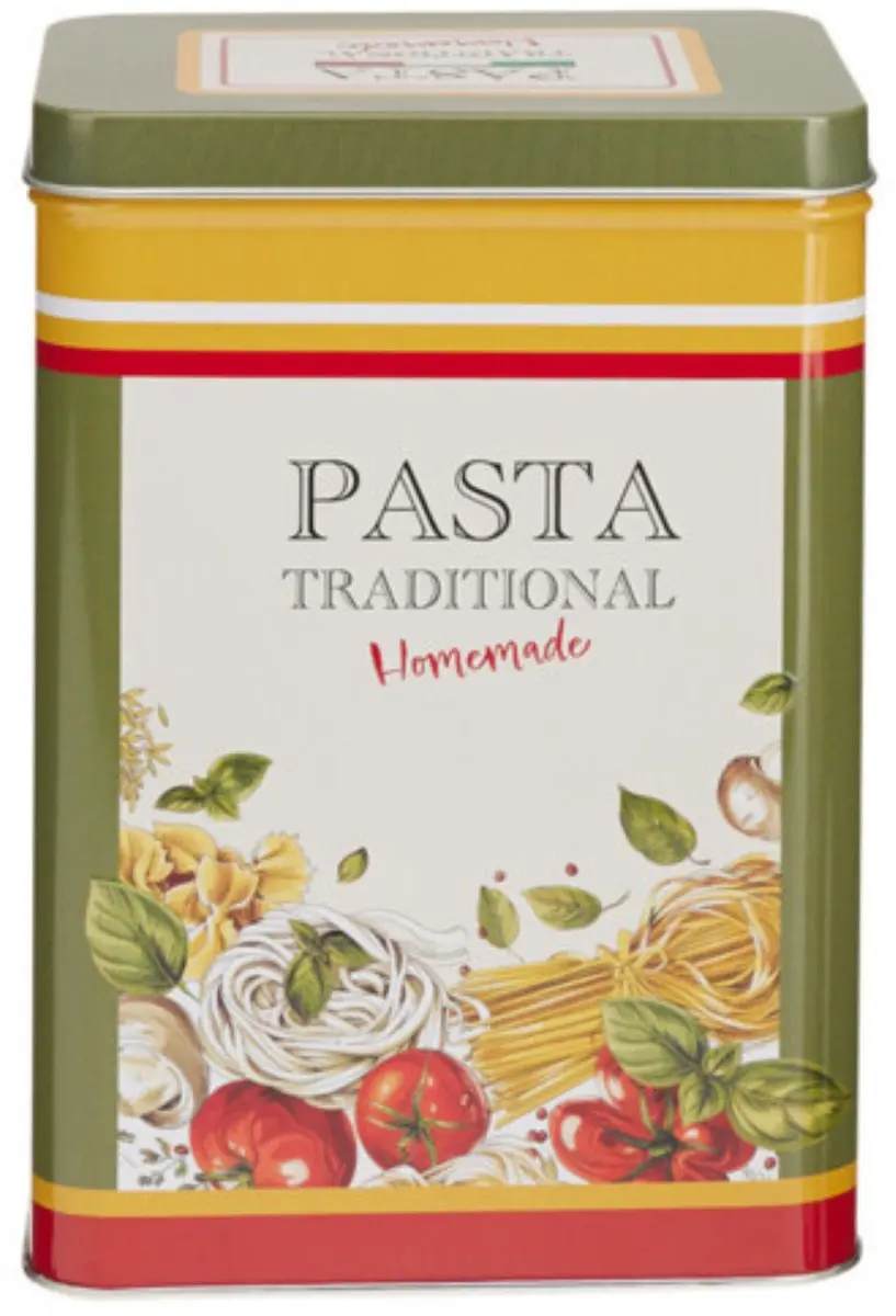 Excellent Houseware Nostalgia Pasta Bewaarblik - 2x - Olijfgroen