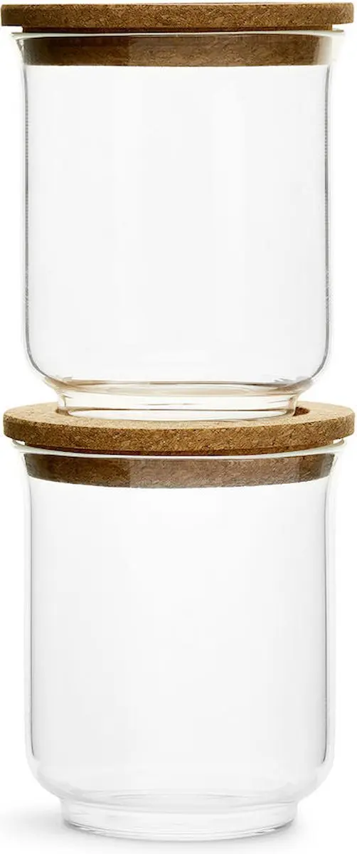 Sagaform Glazen Pot Nature Groot - 12cm - 2-delig