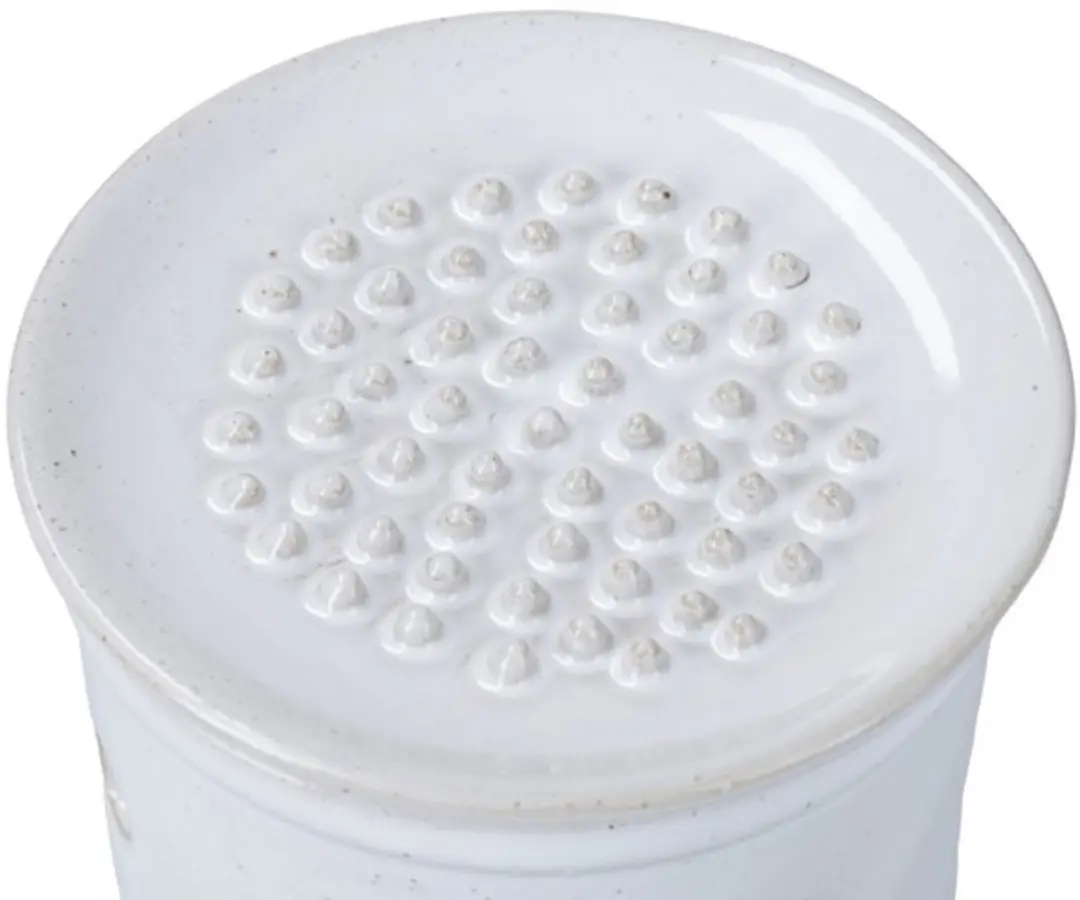 KitchenCraft Knoflookpot met Rasp 10x9cm - Keramiek Wit