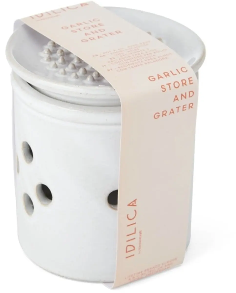 KitchenCraft Knoflookpot met Rasp 10x9cm - Keramiek Wit - afbeelding 6 van 6