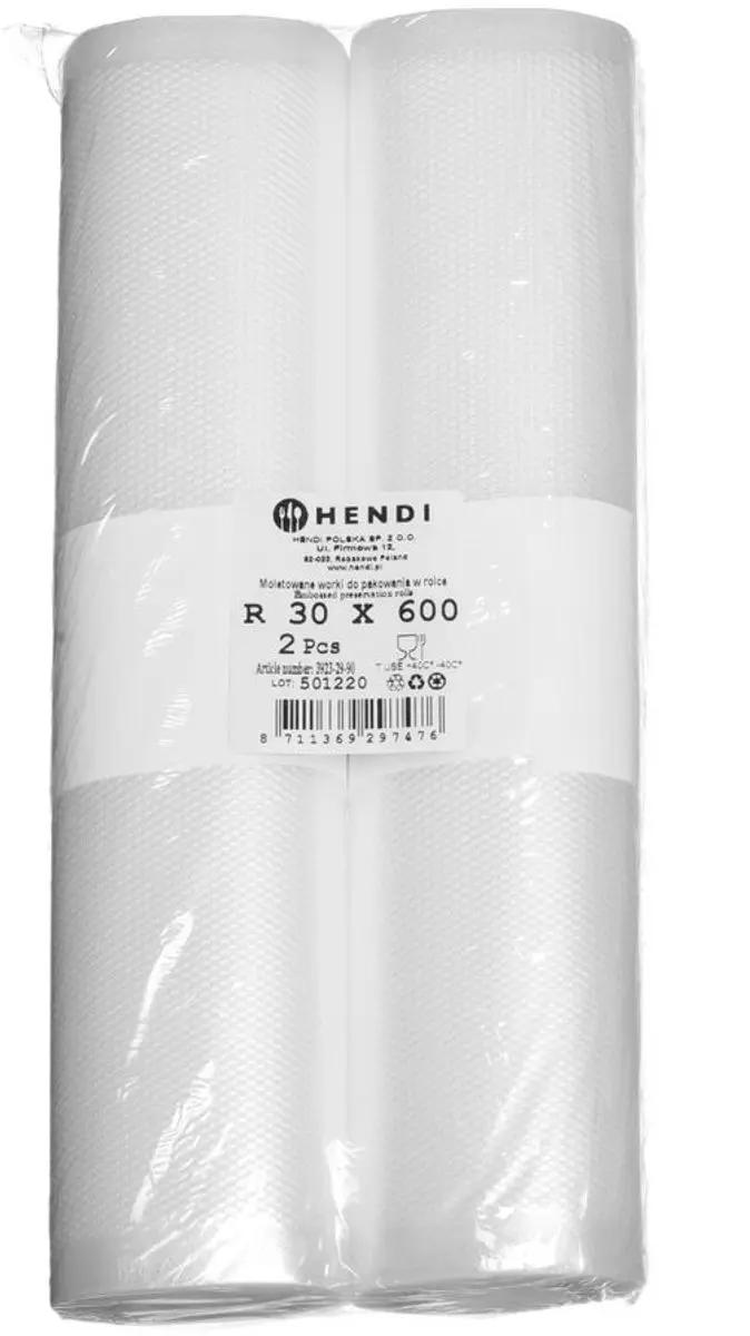 HENDI Vacuumzakken op rol 600x30cm - 2 Rollen - Transparant