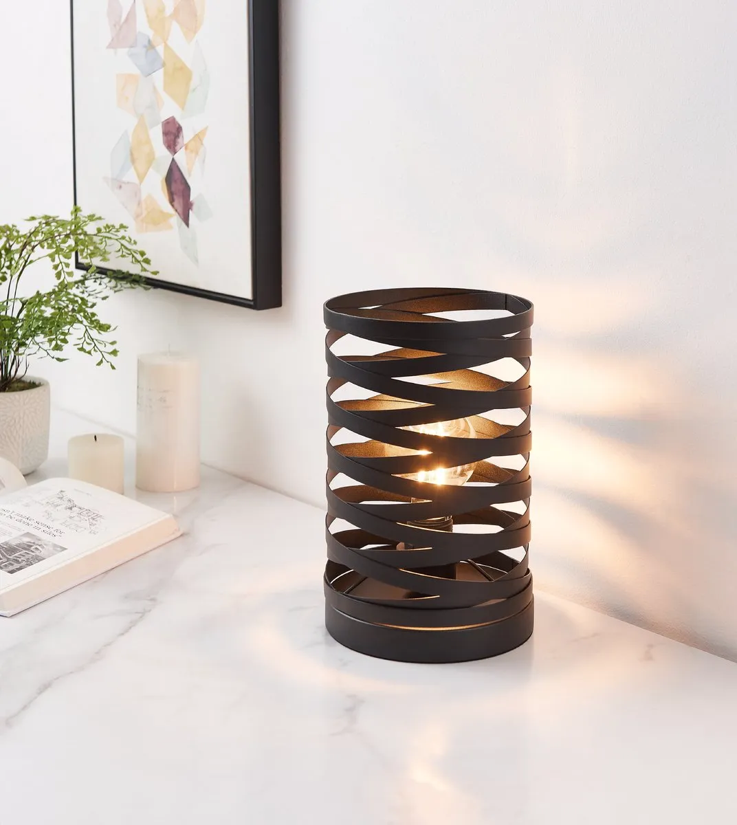 Eglo Cremella Tafellamp E27 - 29 cm - Zwart