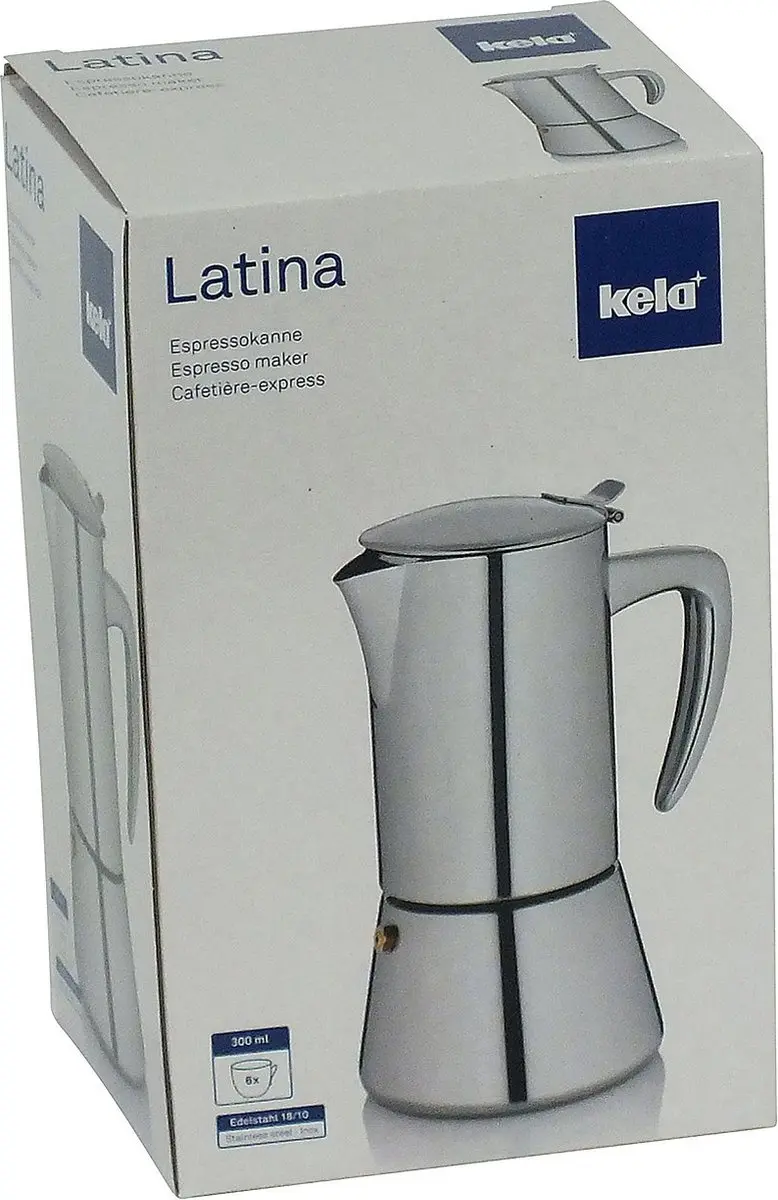 Kela Latina Espressomaker 6 Koppen - Zilver
