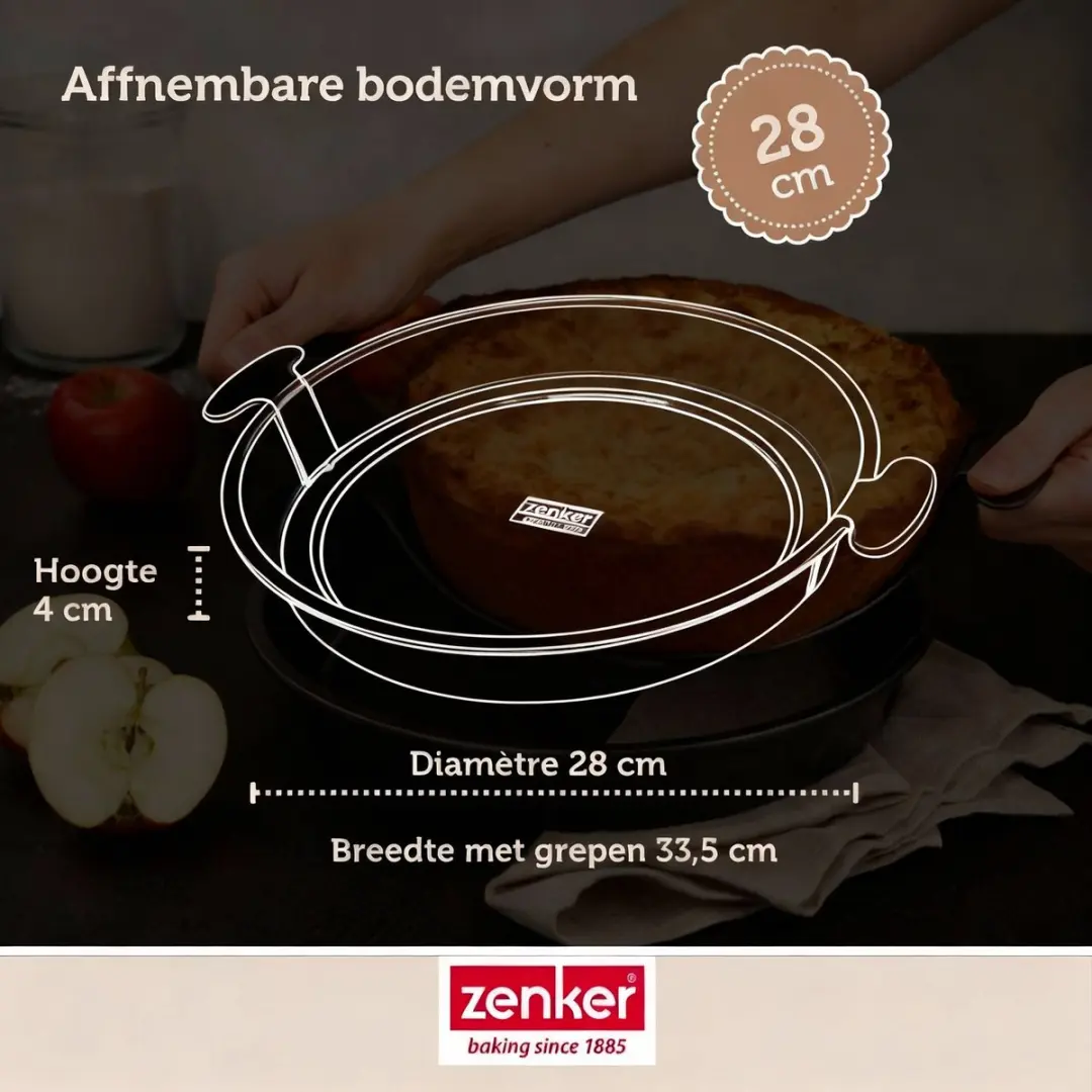 Zenker Black Metallic Taart- en Quichevorm 28cm - Verwijderbare Bodem