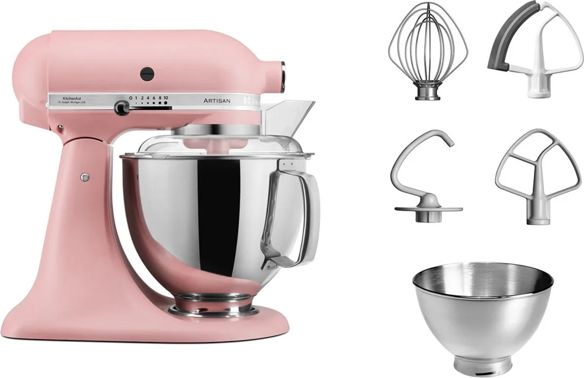 KitchenAid Artisan Keukenrobot 300W 4,8L Roze - afbeelding 6 van 6
