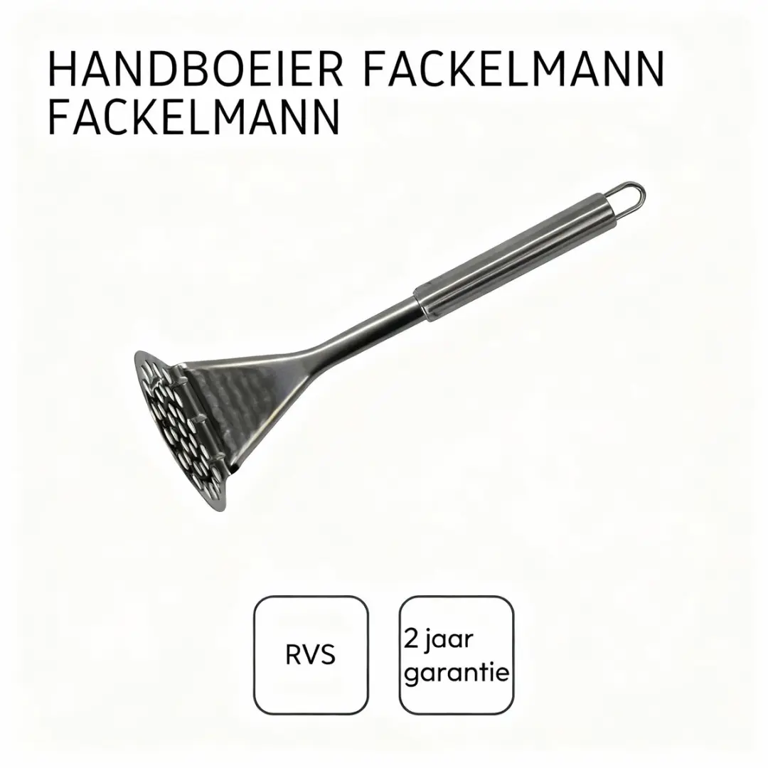 Fackelmann Elemental Handmatige Aardappelstamper - Roestvrij staal