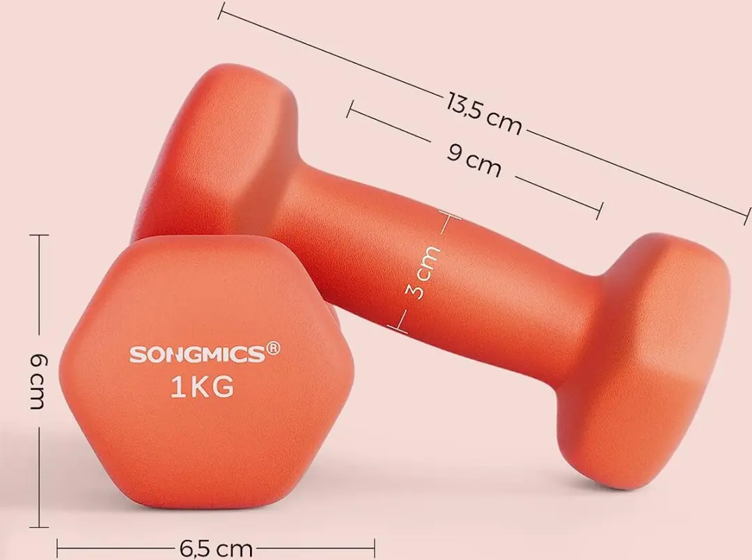 Songmics Dumbbellset 2x 1kg - Oranje