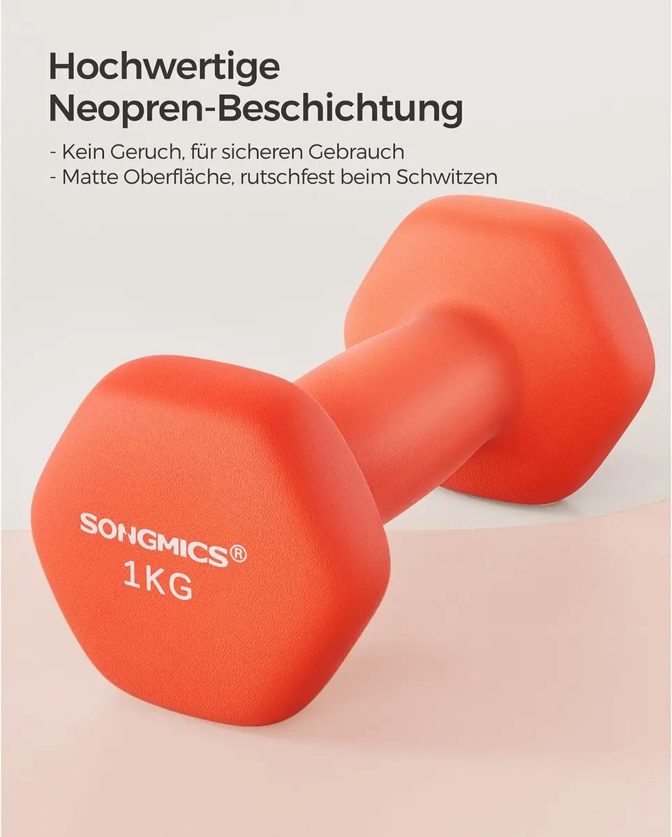 Songmics Dumbbellset 2x 1kg - Oranje