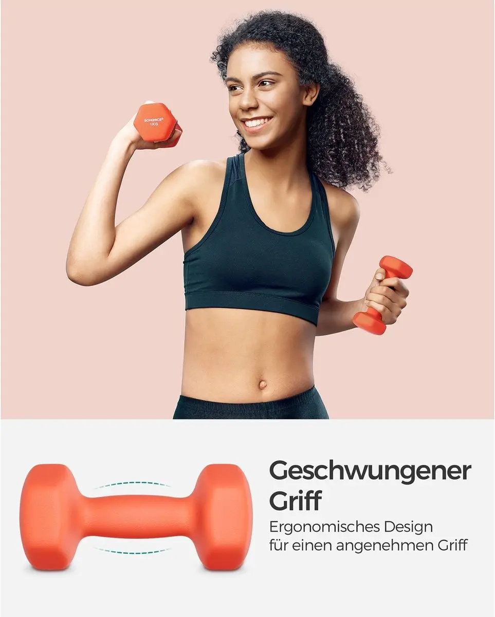 Songmics Dumbbellset 2x 1kg - Oranje