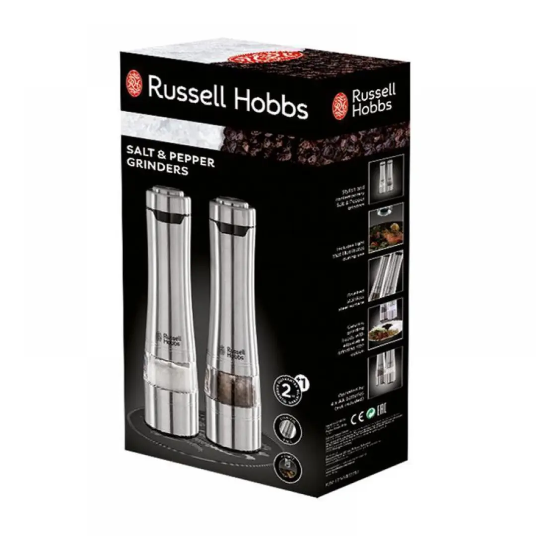 Russell Hobbs Peper- & Zoutmolen Set Elektrisch - 23cm - Grijs