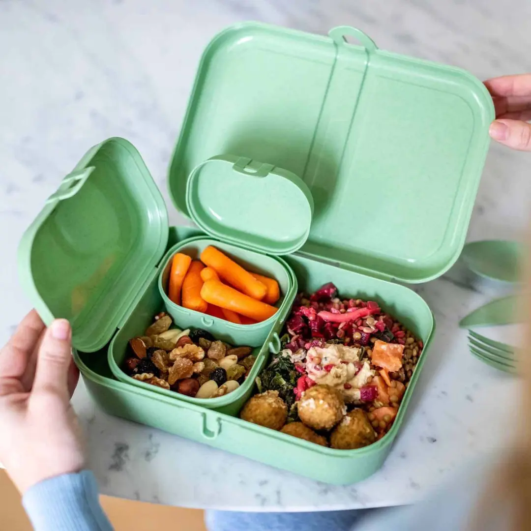 Koziol Pascal Ready Lunchbox & Bestekset - 1.25L - 4-delig - Groen
