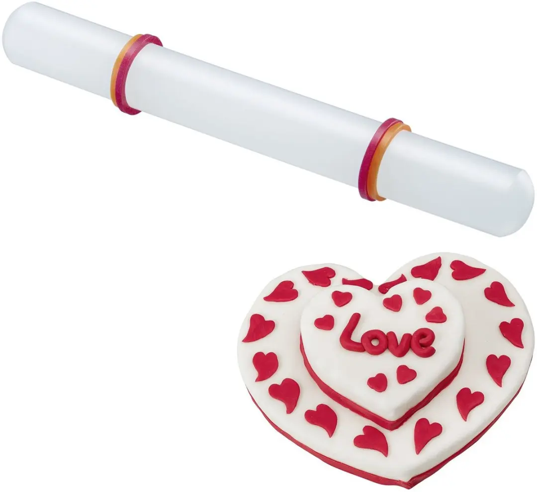 Westmark Fondant-/Marsepeinroller met dikteringen - 22,2 cm - Wit