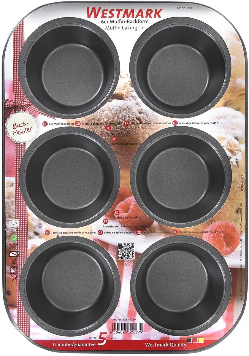 Westmark Muffinvorm 6 Stuks - 26,5x18,5x3cm Grijs