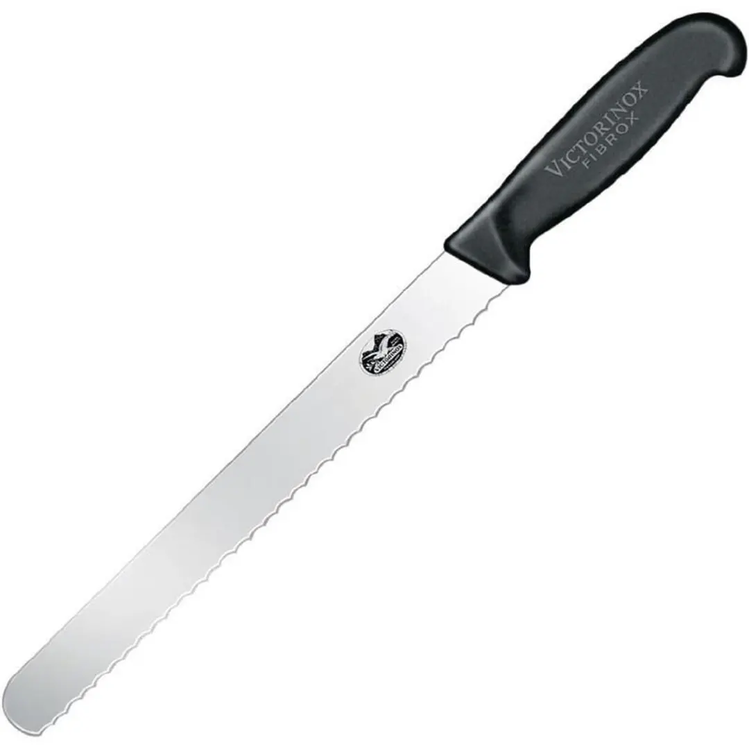 Victorinox Fibrox Bakkersmes 36cm Gekarteld - Zwart