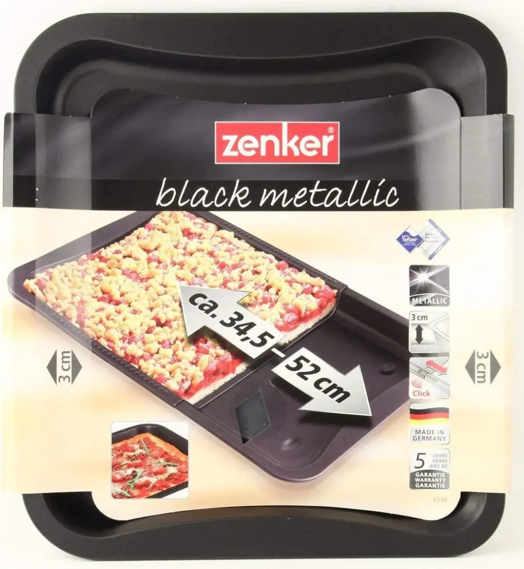 Zenker Uitschuifbare Ovenplaat 35-52 x 32cm - Zwart