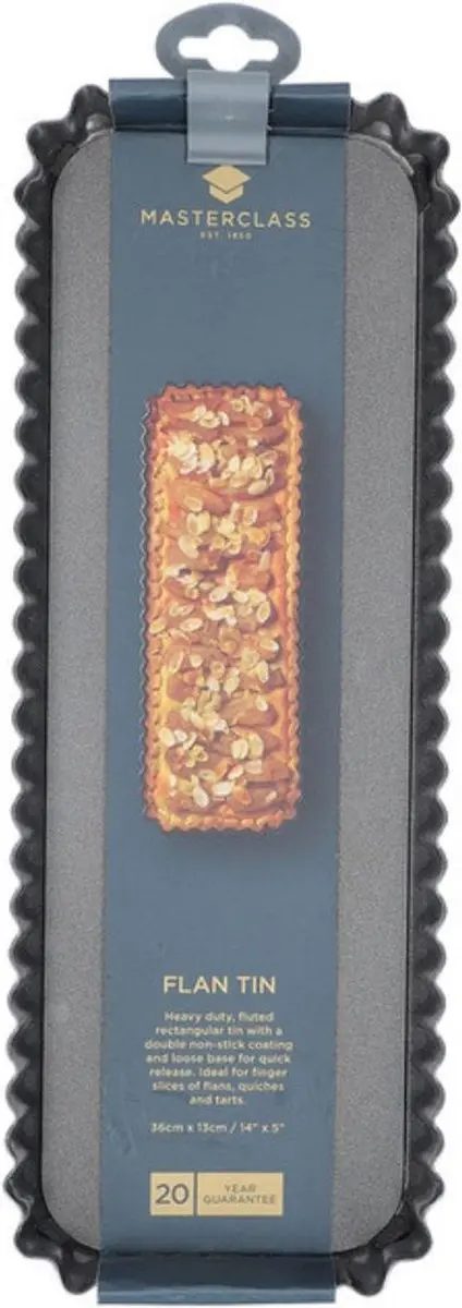 Masterclass Rechthoekige Bakvorm Losse Bodem 36x13cm - Grijs