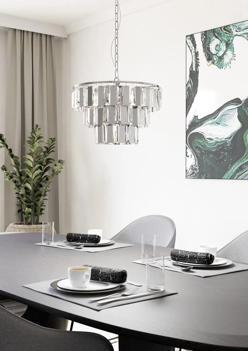 EGLO Erseka Hanglamp - E14 - Staal|Glas - Chroom
