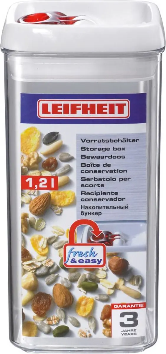 Leifheit Fresh & Easy 31210 Voorraaddoos - 1,2L - Wit
