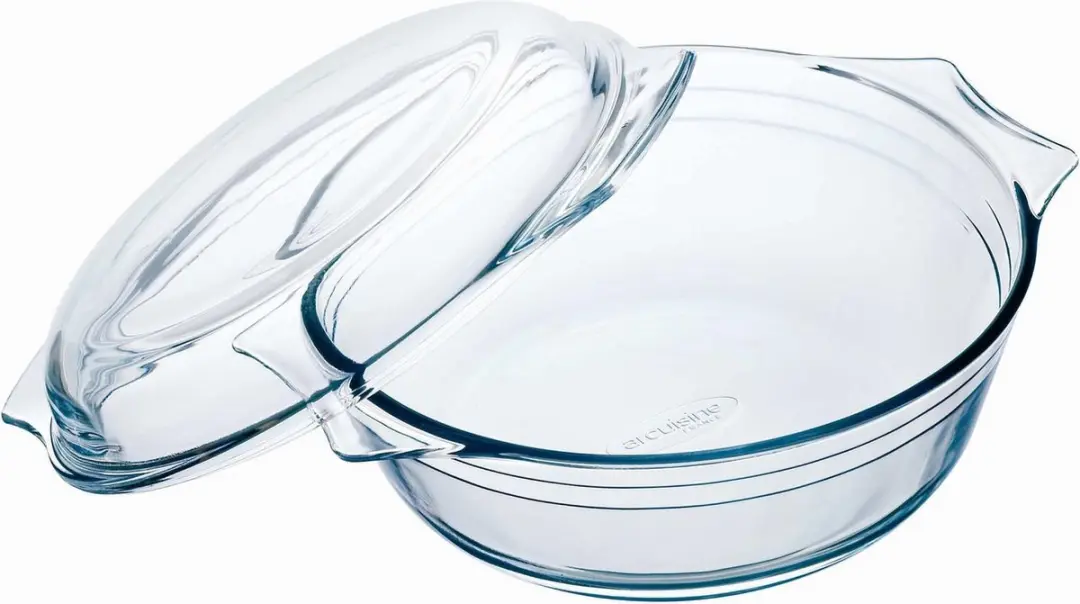 PYREX Ronde Glazen Ovenschaal met Deksel - 3L - Set van 2