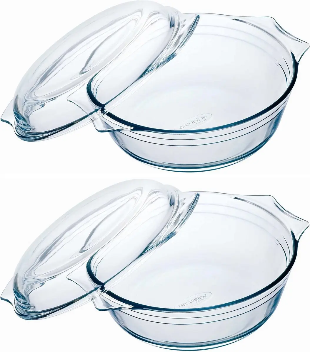 PYREX Ronde Glazen Ovenschaal met Deksel