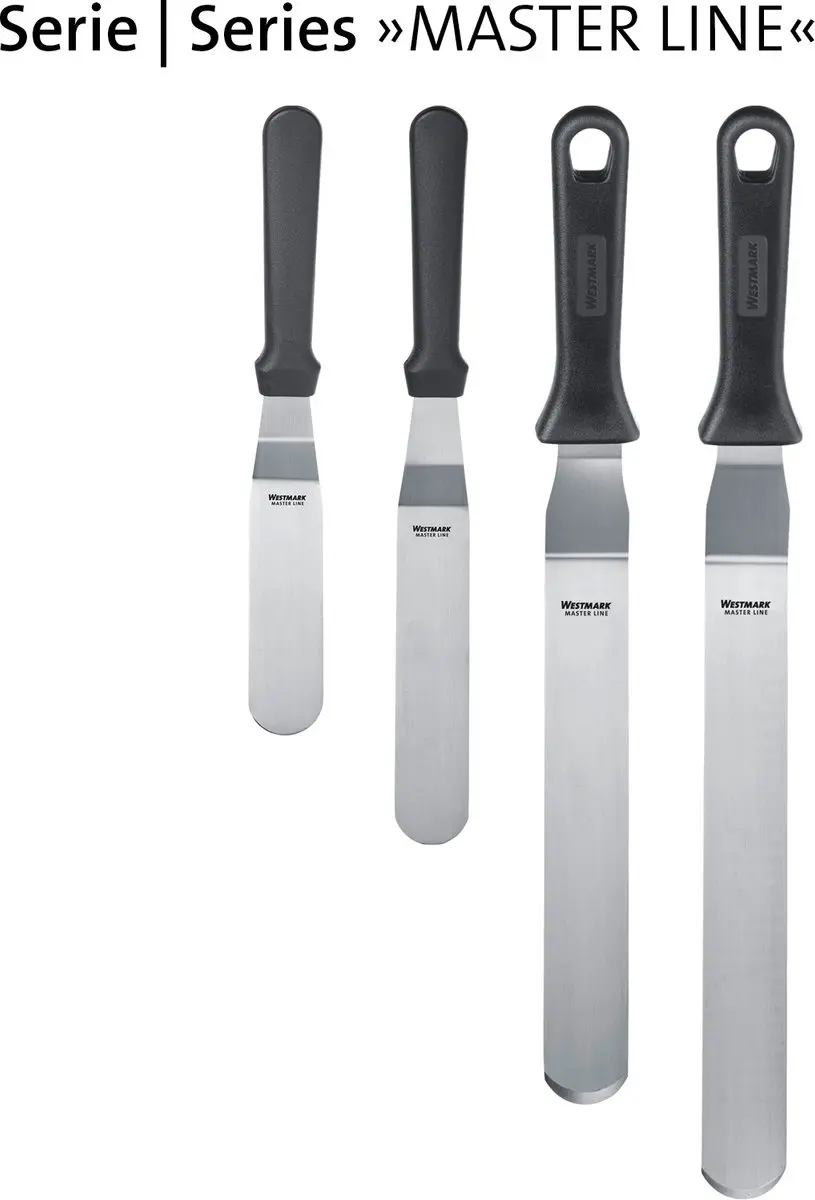 Westmark Master Line Paletmes 25cm - Gebogen - 3x10cm - Zwart/Zilver
