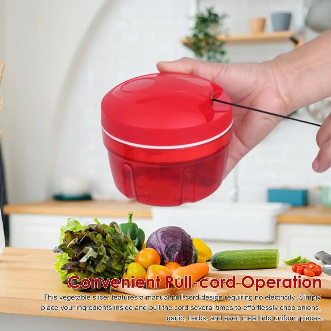 ECTEATOY Handmatige Groentesnijder - Multifunctioneel RVS - Rood