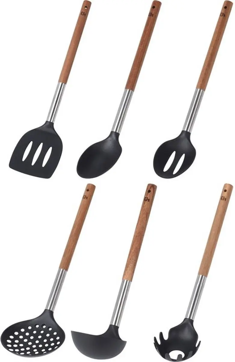 Excellent Houseware Kookgerei Set 7-delig - Zwart