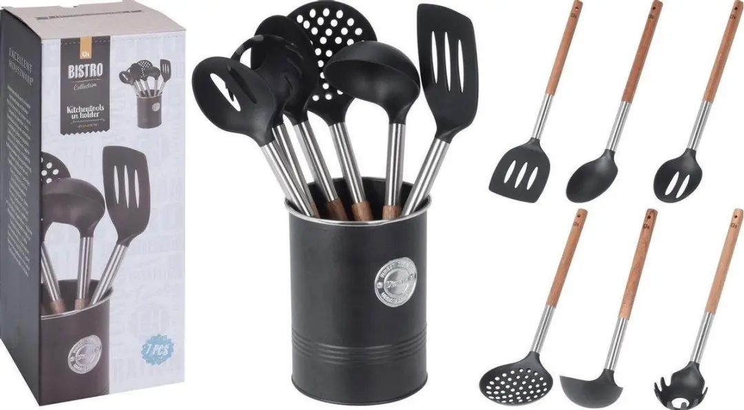 Excellent Houseware Kookgerei Set 7-delig - Zwart