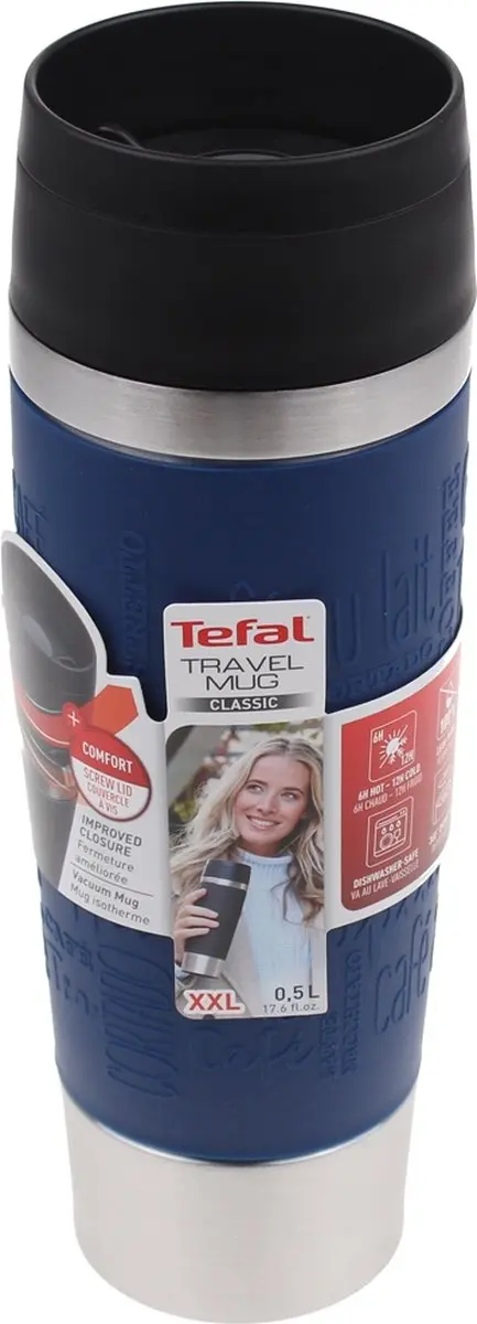 Tefal Travel Mug N2022110 - 500ml - RVS Donkerblauw - afbeelding 6 van 6