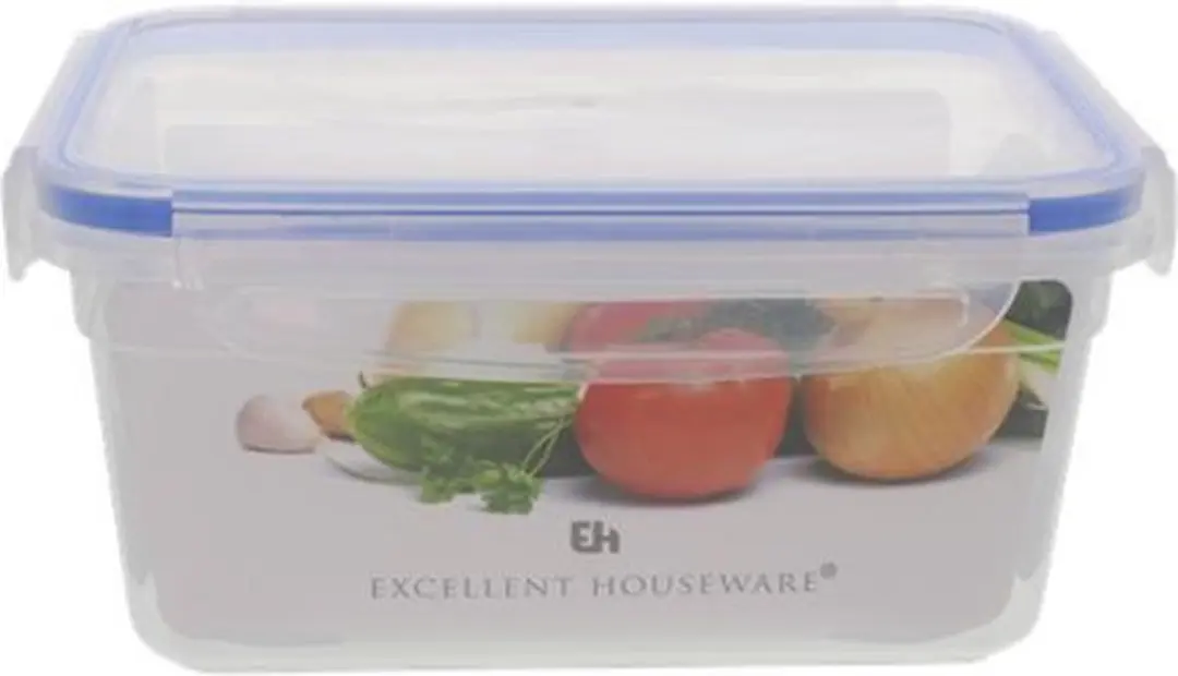 Excellent Houseware Voorraaddoos 1100ml - Transparant/Blauw