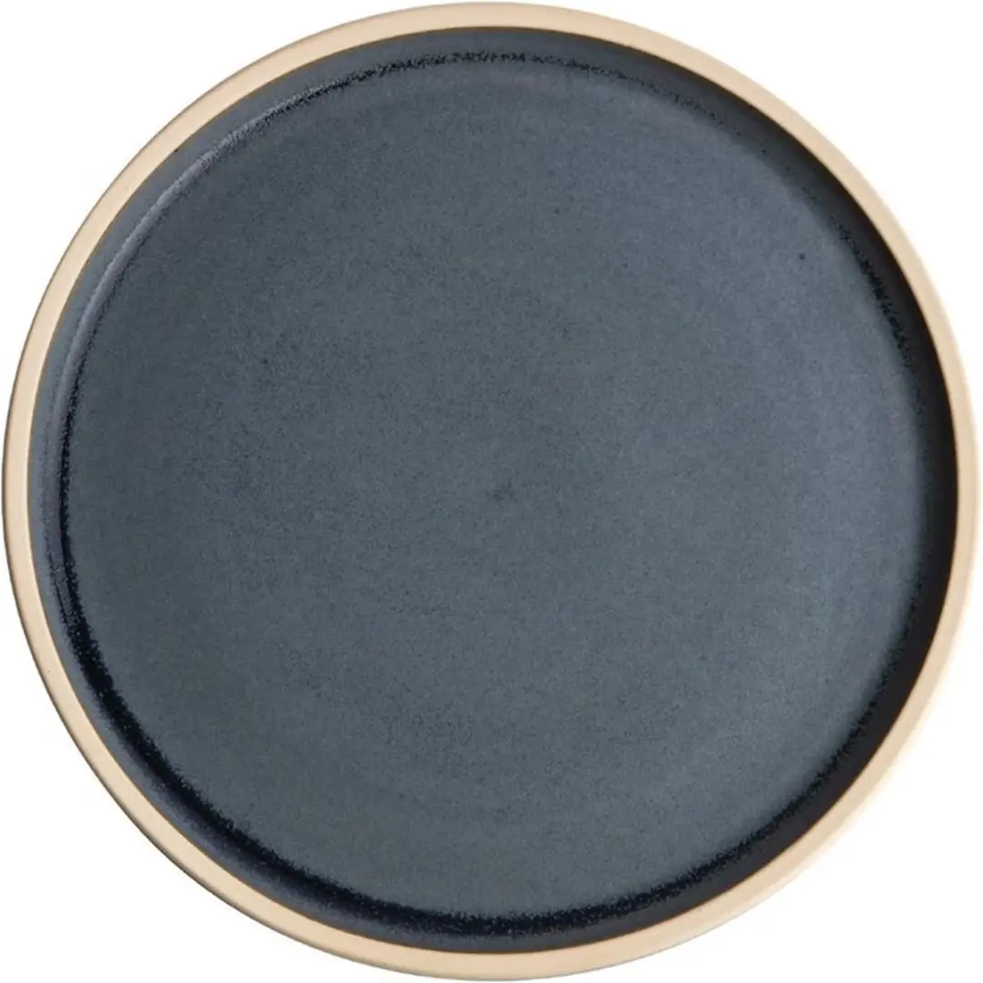 Olympia Canvas Platte Ronde Bord Blauw Graniet 18cm